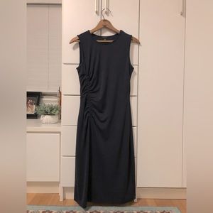 Ann Taylor navy ruched sleeveless dress